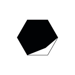 black and white hexagon polygon editable vector