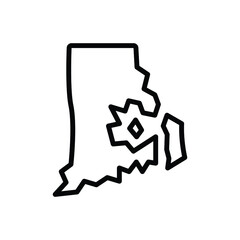 Black line icon for rhode