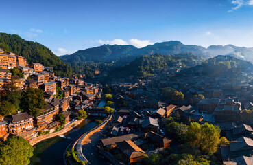 Qianhu Miao village in Xijiang, Qiandongnan, Guizhou Province, China