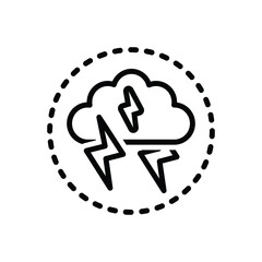 Black line icon for storm