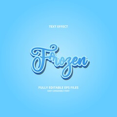 Editable text effect frozen title style