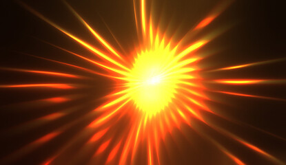 Obraz premium Spectacular light show. Colorful and vibrant particle explotion with glowing rays of light. Multicolored star burst.