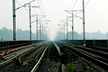 railway tracks in the morning