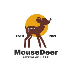 Vector Logo Illustration Deer Color Badge Style.