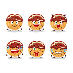 Cartoon character of takoyaki with smile expression