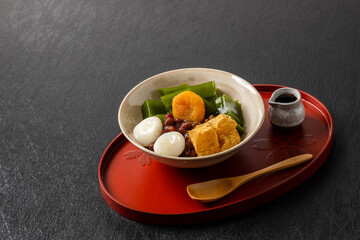 抹茶寒天　Sweets using matcha (Japanese powder tea) 