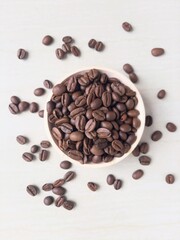 coffee beans in a cup