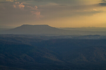 landscape view of mountain on sunset