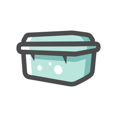 Plastic food container Vector icon Cartoon illustration