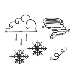 hand drawn doodle cloud weather illustration vector isolated