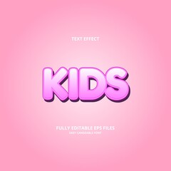 Editable text effect kids title style