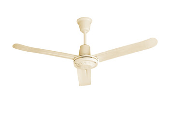 Electric ceiling fan isolated on white background