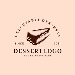 Obraz premium Bakery and Dessert Logo, Sign, Template, Emblem, Flat Vector Design 