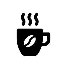 Hot coffee bean cup icon