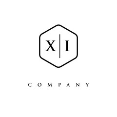 initial XI logo design vector