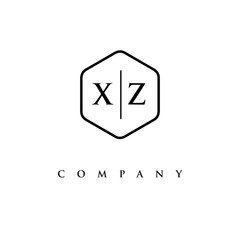 initial XZ logo design vector