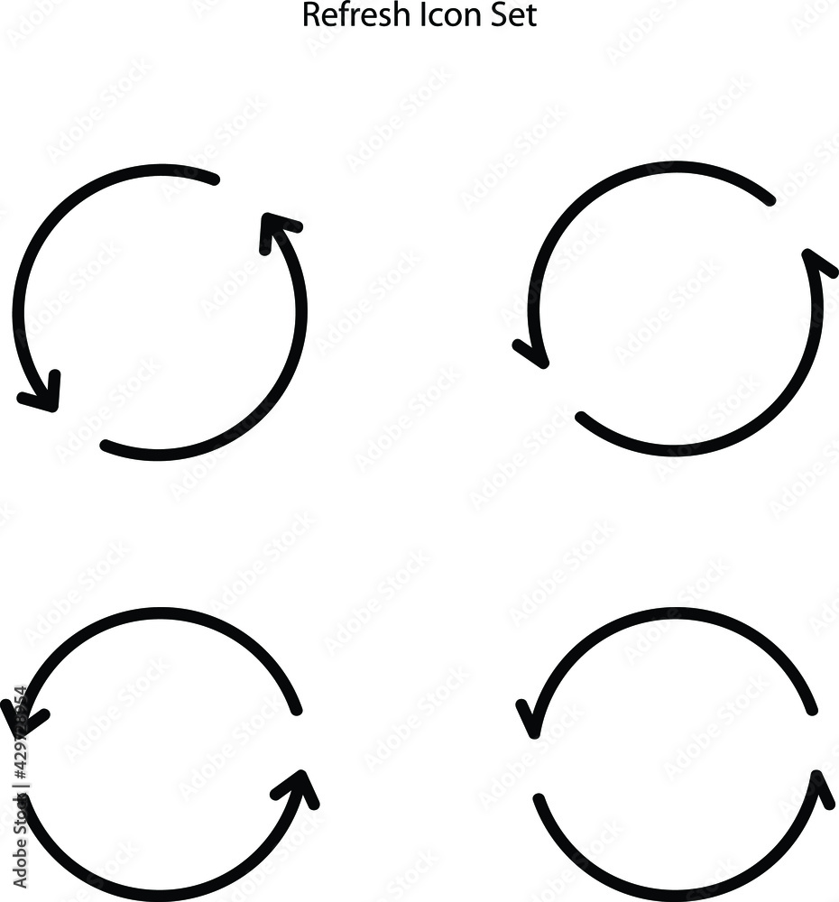 Poster refresh icon set isolated on white background. refresh icon trendy and modern refresh symbol for log