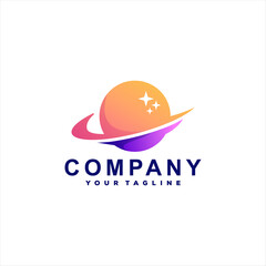 planet color gradient logo design