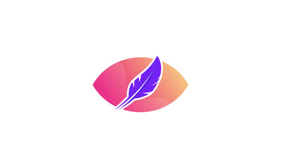 creative feather and eye logo modern business company