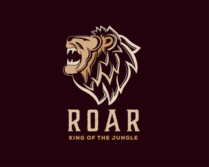 Roaring head lion logo symbol design template vector illustration