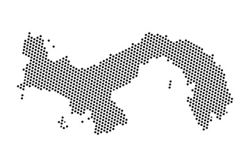 Abstract map of Panama dots planet, lines, global world map halftone concept. Vector illustration eps 10.