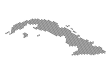 Abstract map of Cuba dots planet, lines, global world map halftone concept. Vector illustration eps 10.