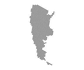 Abstract map of Argentina dots planet, lines, global world map halftone concept. Vector illustration eps 10.