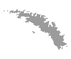 Abstract map of South Georgia and the South Sandwich Islands dots planet, lines, global world map halftone concept. Vector illustration eps 10.