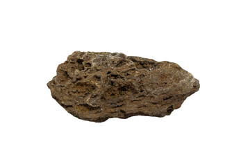 isolated raw Hemimorphite (Zinc) ore stone on white background. There is noise and grain caused by the texture of the stone. 