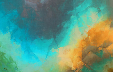 Modern art. Colorful contemporary artwork. Color strokes of paint. Brushstrokes on abstract background. Brush painting.