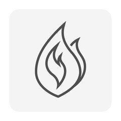 Natural gas vector icon. That flame, fire, fireball or bonfire. Consist of abstract shape, line. Use as sign, symbol, logo element of oil, natural gas, energy, power, warm, burn, hot. Editable stroke.