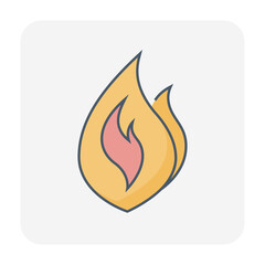 Natural gas vector icon. That flame, fire, fireball or bonfire. Consist of abstract shape, line. Use as sign, symbol, logo element of oil, natural gas, energy, power, warm, burn, hot, heat, flammable.