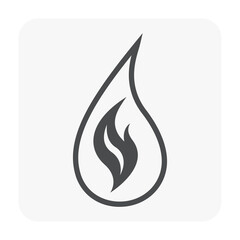 Natural gas vector icon. That flame, fire, fireball or bonfire. Consist of abstract shape, line. Use as sign, symbol, logo element of oil, natural gas, energy, power, warm, burn, hot, heat, flammable.