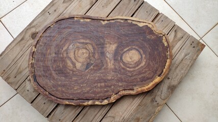 rustic cutting board for barbecue, wood block