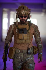 modern warfare soldier in urban environment