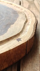 Fototapeta na wymiar rustic cutting board for barbecue, wood block