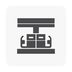 Petrol station vector icon. May called gas, service or filling station. That building, fuel pump, dispenser for service, refueling of power energy i.e. gasoline, diesel, benzine to car or vehicle.