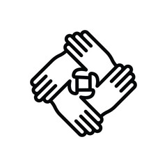 Black line icon for with