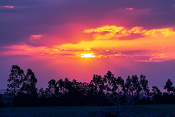 sunset over the lake