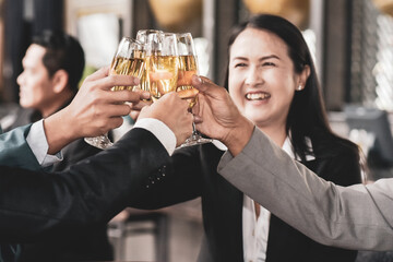 Group People drink in party not keep social distancing to risk coronavirus covid19