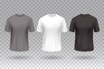 T-shirt front white black and gray color design mockup template isolated.