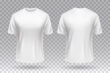 Foto op Aluminium White blank T-shirt front and back template mockup design isolated. © graphixmania