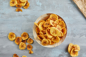 Banana Chips Healthy Food, Dry Fruit and Healthy Vegetable Chips, Healthy Vegan Snack, Mixed Bunch