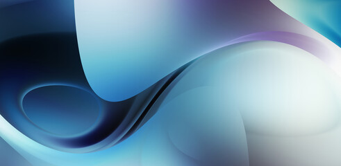 Fluid abstract background with colorful gradient. 2D illustration of modern movement.