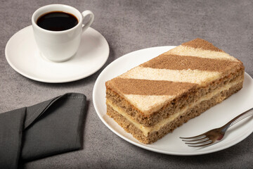 dulce de leche cake with coffee