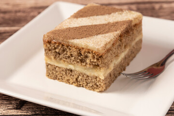 dulce de leche cake on plate