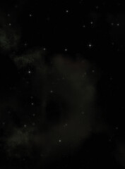 Star field in galaxy space with colorful nebula. Sci fi background of deep space. Ethereal wallpaper.