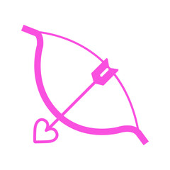 Vector heart with arrow icon. romantic decoration