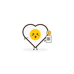 Love egg with data coin cute character illustration