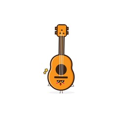 Fototapeta premium Guitar cool cute character illustration